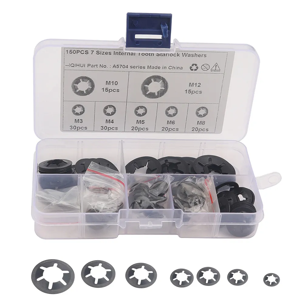 7-Size Assorted Internal Star Lock Washer Kit Quick Speed Locking Flat ...