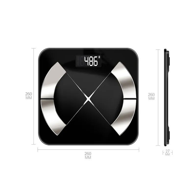 Bluetooth Elektronische schaal Body Fat Digital Scale Smart Wight Scale Floor Badkamerschalen Balansen Wegen huishoudelijke artikelen