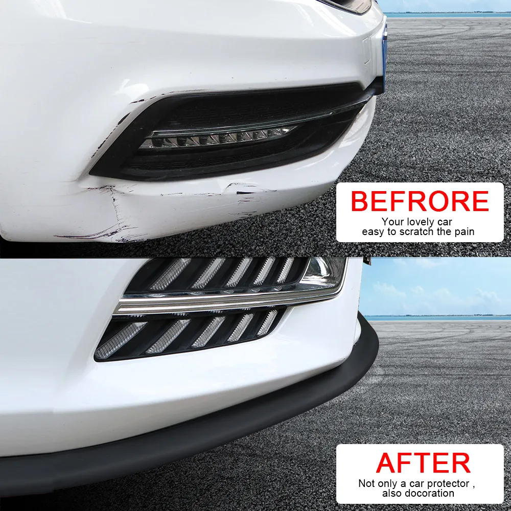 thumbnail interactive-video image 1 of Universal 2.5M Black Rubber Front Bumper Lip Splitter – Flexible, With 3M Adhesive, Fits Cars, Trucks, SUVs 1 of 3