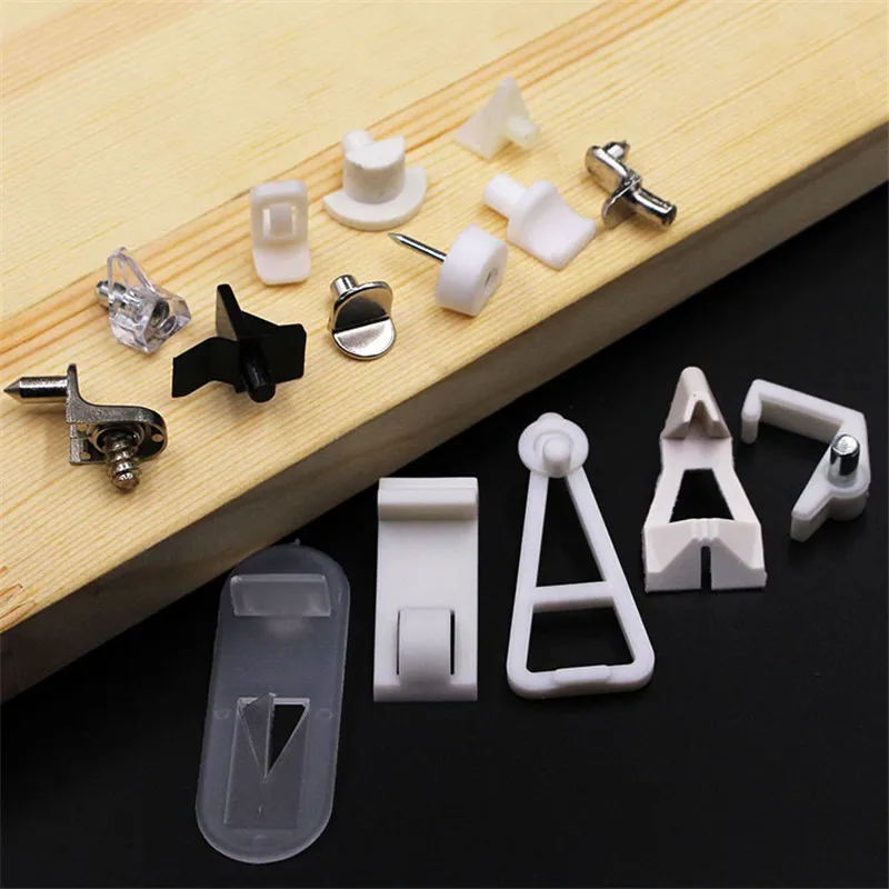 10pcs Furniture Cabinet Cupbard Closet Glass Shelf Rest Support Holder Bracket Clip Clamp Pegs Pins