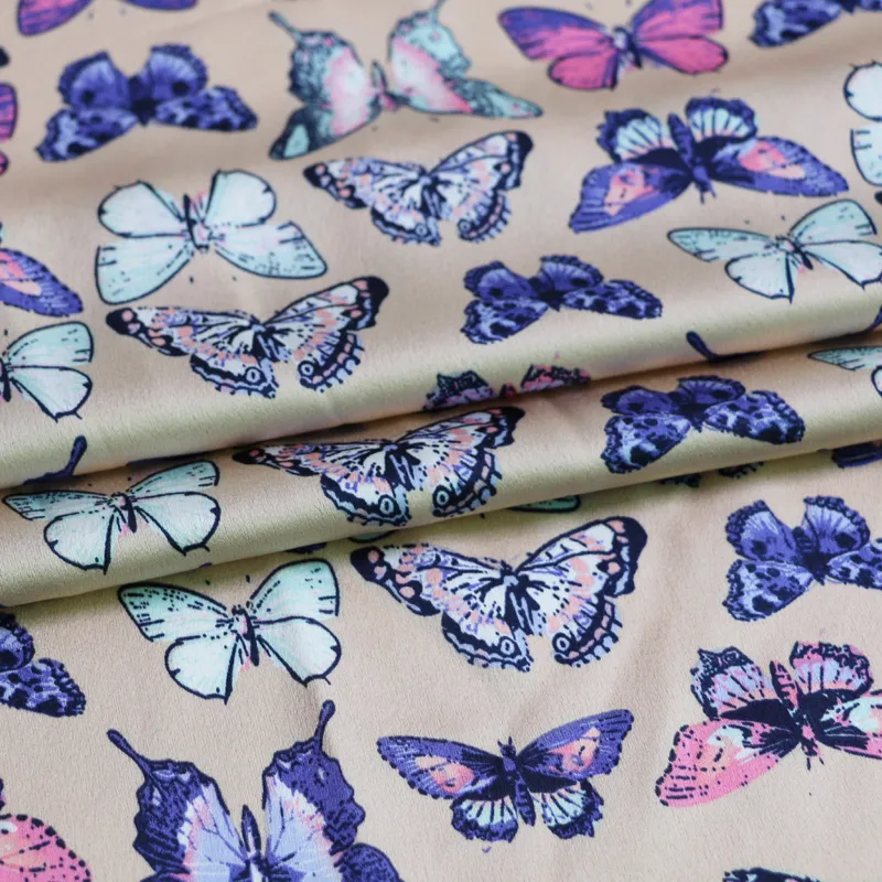 100 cm*da 150 cm Modello farfalla Silky Crepe Crepe Materiale Tessuto per abito