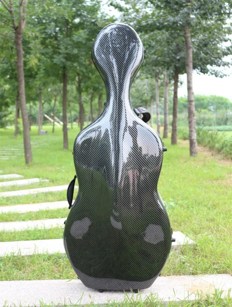 44 electric cello case Mixed Carbon Fiber Strong Light 37kg Hard Case Black color Full size Wheels8046979