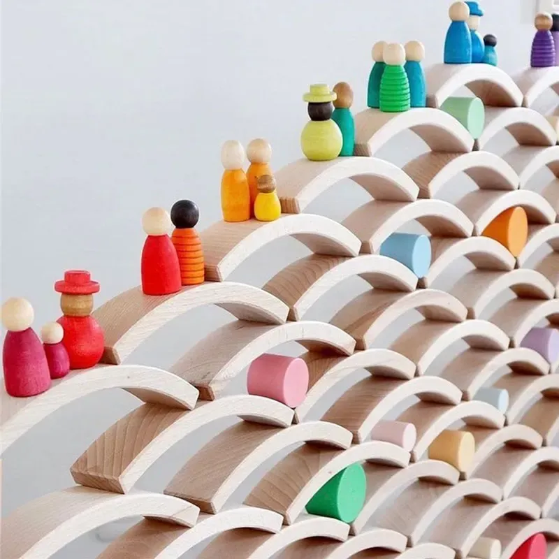 Creative Arc Wooden Stacking Blocks Colorful Wooden Blocks