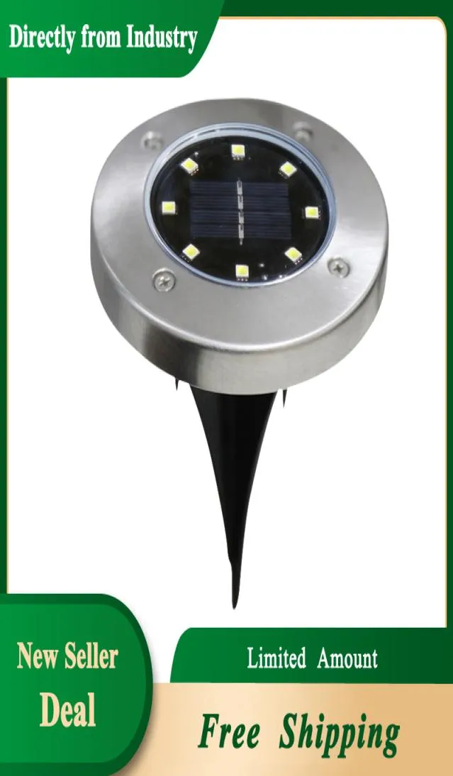 Solar Ground Lamps Outdoor Solar Lighting 8 LEDs Spot Lights for Pathway Garden Yard IP65 Waterproof Deck Decorations4455362