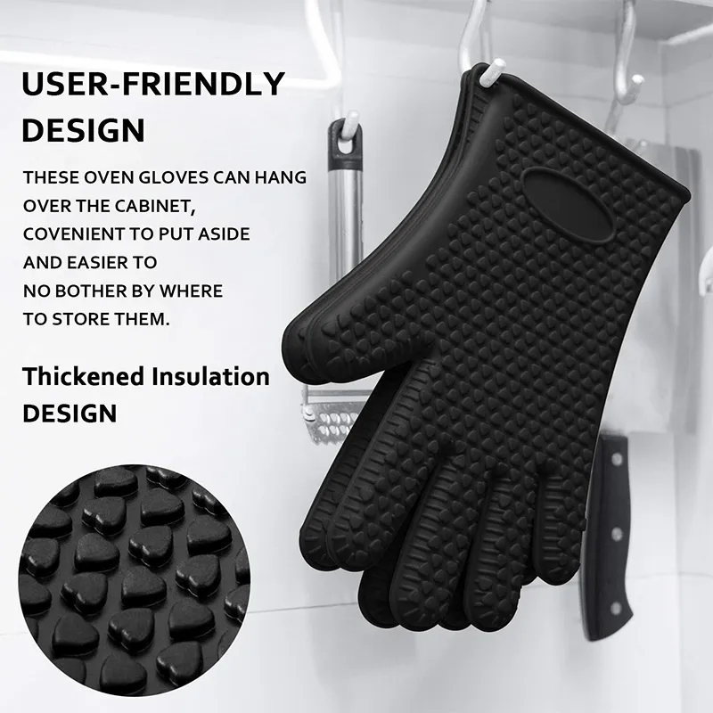 1-2PCS Non-slip siliconenhandschoenen Houdbestendige bakhandschoenen Flexibele magnetron Mitts Mitts Keuken Kook BBQ Grill Pot Holder