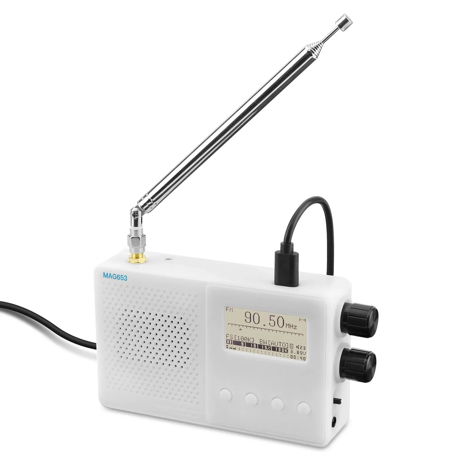 Rádio Hamgeek portátil Tef6686 Mini Rádio FM/LW/MW/SW Receptor de rádio com tela de 1,8 polegada com tela de 1,8 polegada