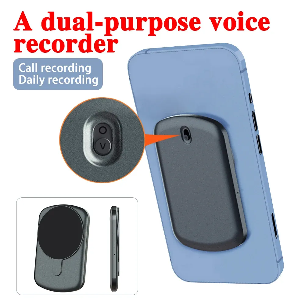 Recorder Mobile Call Recorder, Voice Control -opname, One Click Recording Mini Recorder Magnetic Suction geschikt voor iOS Android