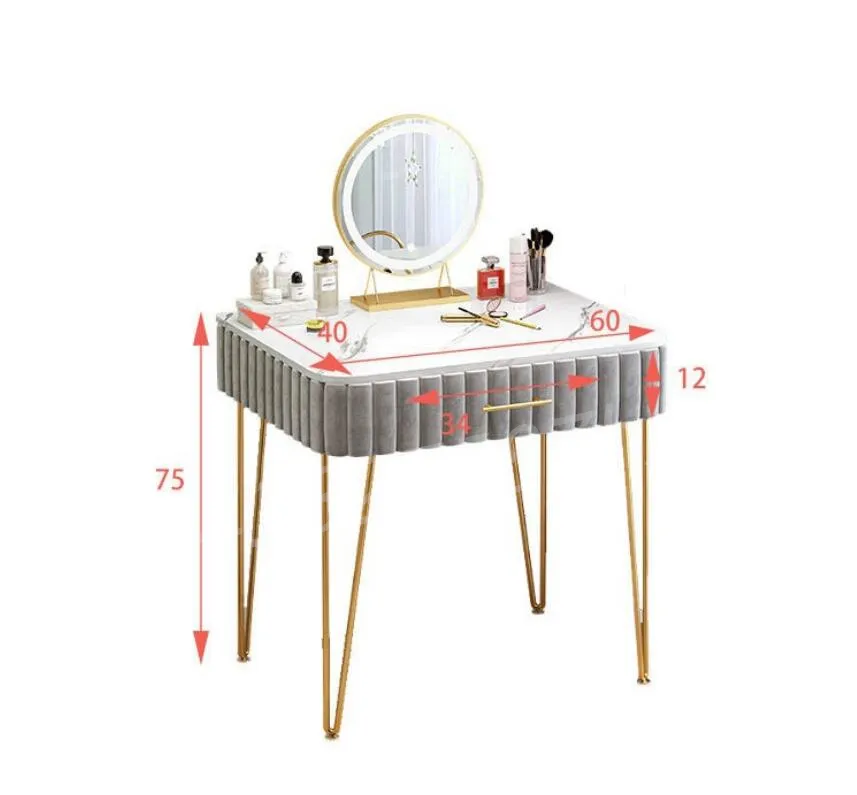 Nordic 80cm Lekkie luksusowe marmurowe opinki na toaletki meble Velvet Jotopinerska prosta sypialnia luster