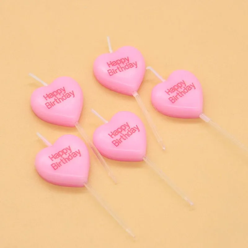 Handmade Heart Candle Cake Toppers Cupcake Decoration Baby Happy Birthday Korea Style Home Decor /BOX