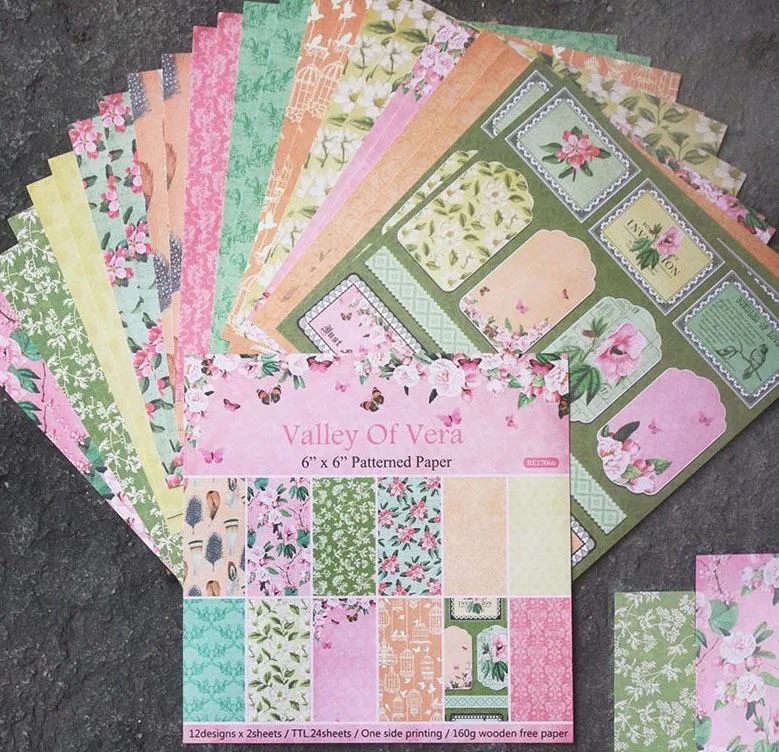 Blocs De Papier Artisanal De 24 Feuilles : Matrices De Découpe, Arrière Plans Artistiques, Origami, Fabrication De Cartes De Scrapbooking Du 4,71 € | DHgate