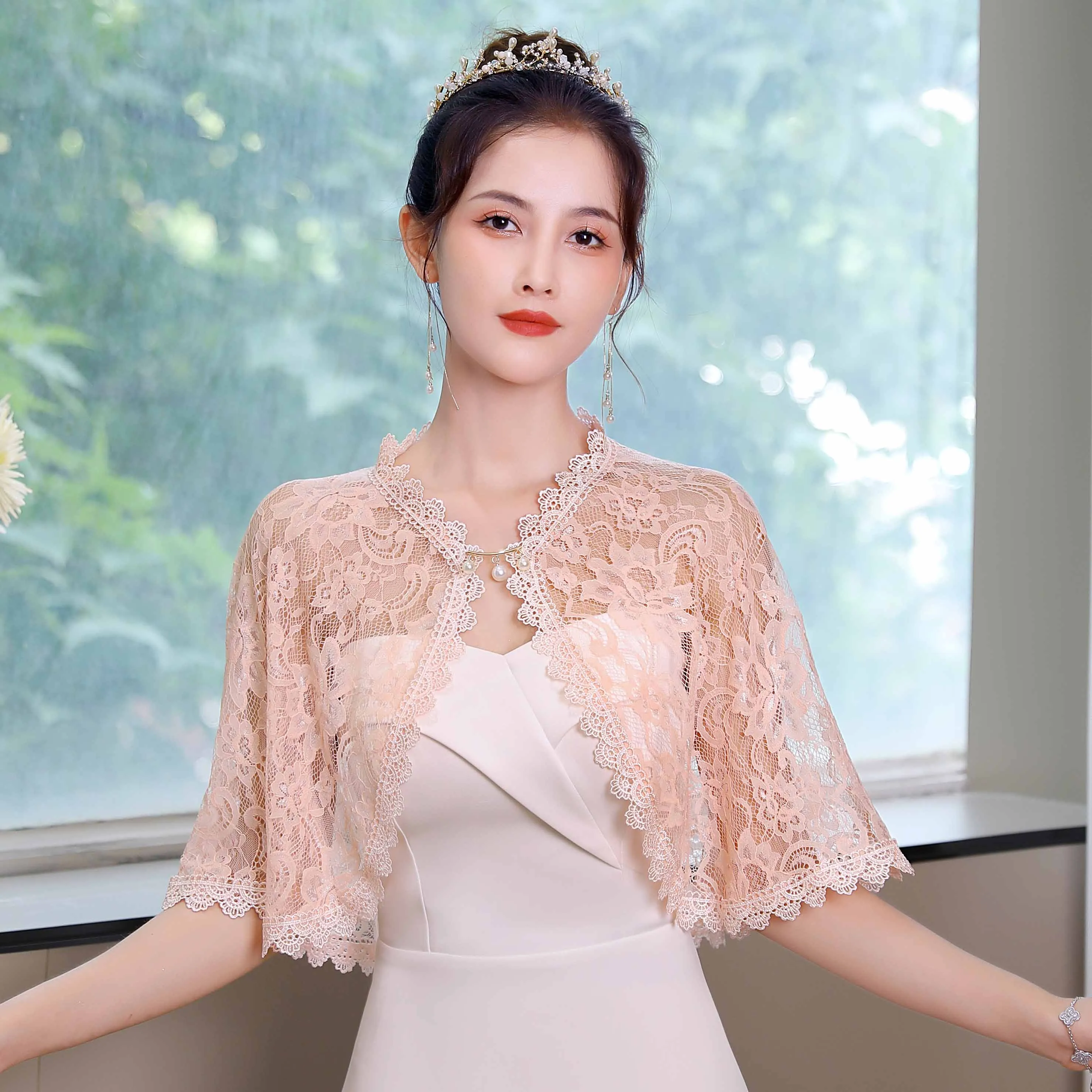 green emerald velvet dress Ladies Beaded Long Sleeve Shrug Top Womens Collared Bolero Party Wear Crop  Short Shrug Baby Pink at Amazon Women's Clothing store main image 1