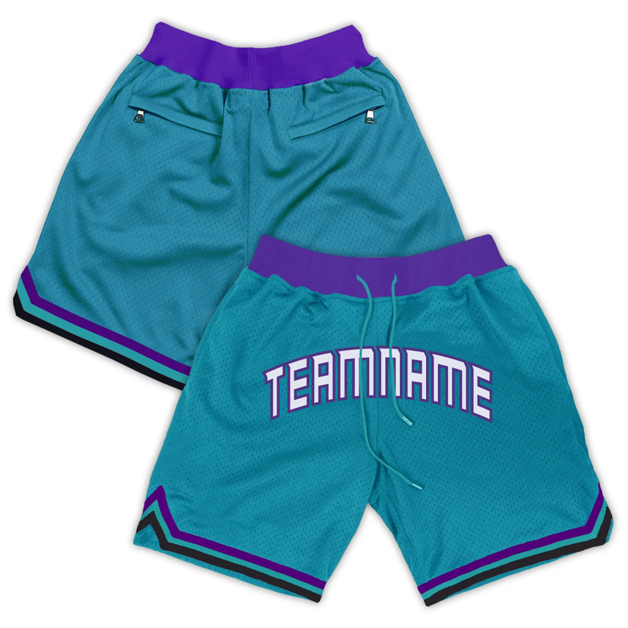 Shorts da basket personalizzati Nome ricamato per uomini/bambini Casual hip hop sciolto indossando una cerniera in tasca del respiro regalo sportivo