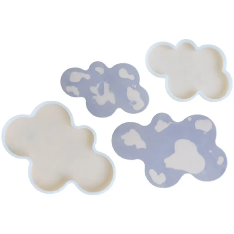 Cloud Tray Silicone Moule époxy Coaster DIY Moule d'aromathérapie Base de bougie moule Nordic Decorative Terrazzo Tray Moule