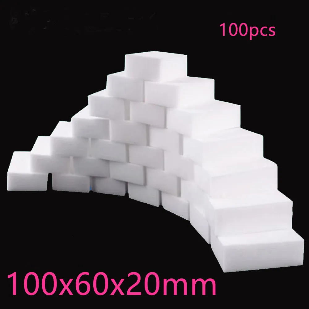 100 Pcs/lot Melamine Sponge Magic Sponge Eraser Cleaner Cleaning Sponge for Kitchen Bathroom Cleaning Tools 100*60*20mm