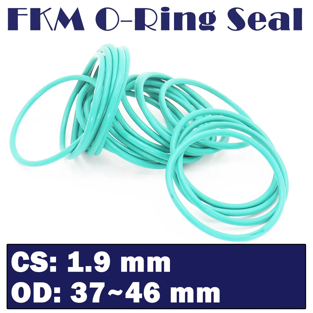 CS 1,9 mm FKM Gummi O Ring OD 37/38/39/40/41/42/43/44/45/46*1,9 mm 50st O-ring fluorpackning oljetätning grönt oring