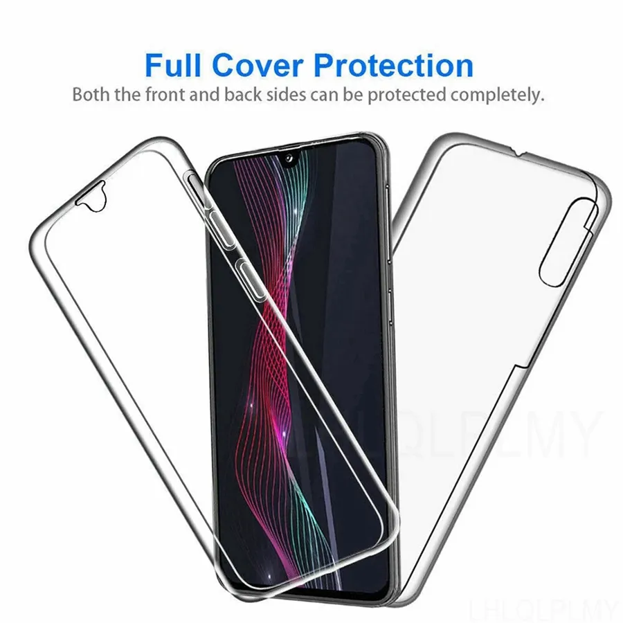 Dubbelsidig tydlig fodral för Huawei Honor 9c 8x 8a 10i 20S 10 Lite Mate 20 Pro 9x Premium Nova 7i 5T Front Back Cover