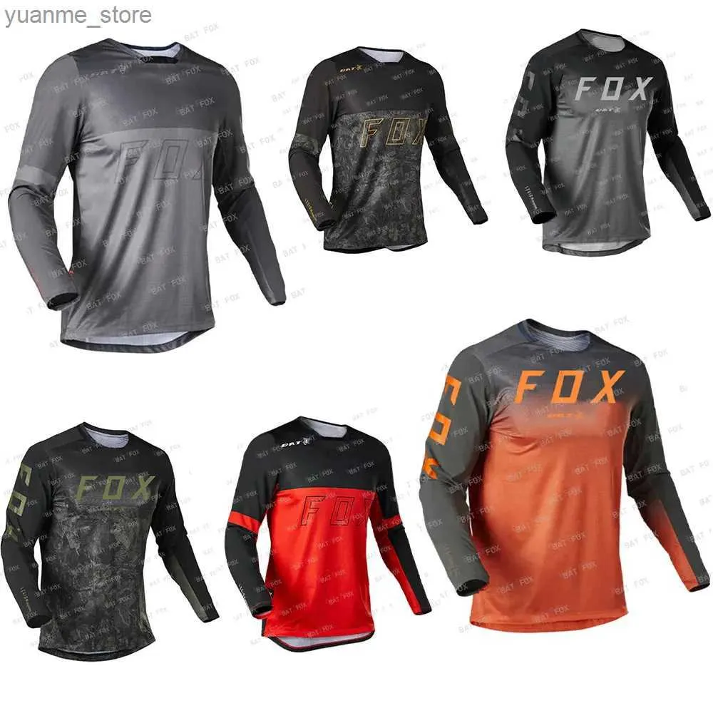 Camicie ciclistiche tops maschile in discesa maglie mountain mountain mountat camicie bat offroad dh moto motocross corse bici abbigliamento y240410