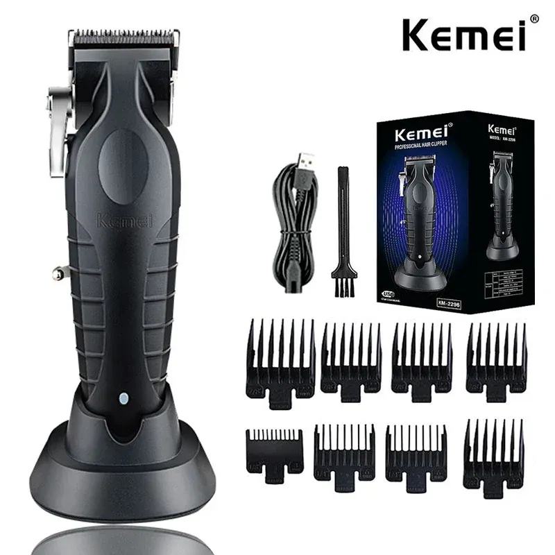 Trimmers Kemei KM2296 Cabellado profesional para hombres Máquina de corte de cabello con cargador de asiento Máquina de cortador