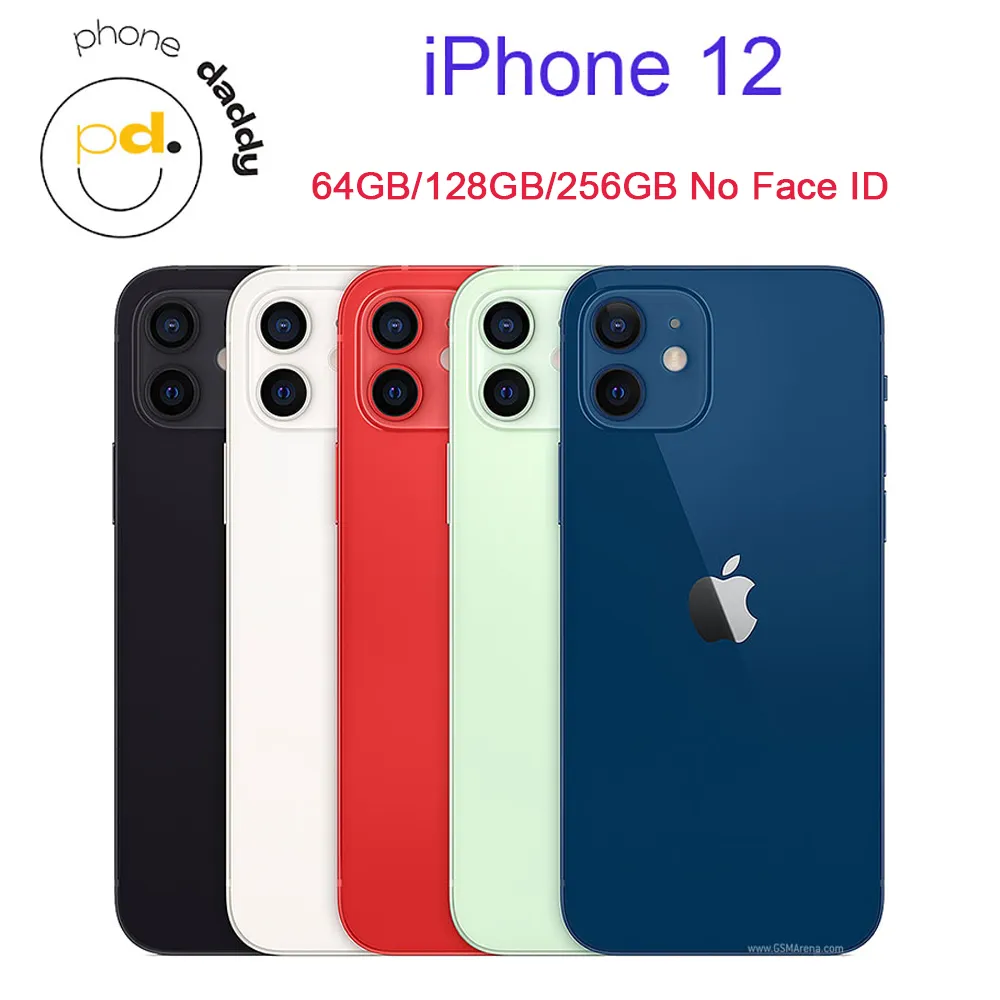 Ontgrendelde Apple iPhone 12 Echte RAM 4GB ROM 64/128/256GB A14 IOS Geen gezicht ID NFC 5G Mobiele telefoon