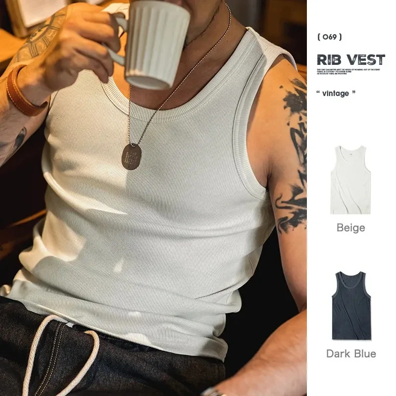 Maden Mens Tops sans manche Brand Tank Plain Top Men Muscle Viete sans manches Tshirts pour hommes 240329