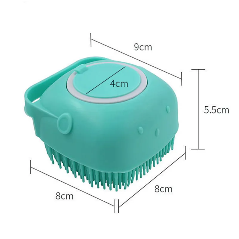 Silicone Dog Bath Massage Gloves Brush Pet Cat Bathroom Cleaning Tool Comb Brush for Dog Can Pour Shampoo Dog Grooming Supplies
