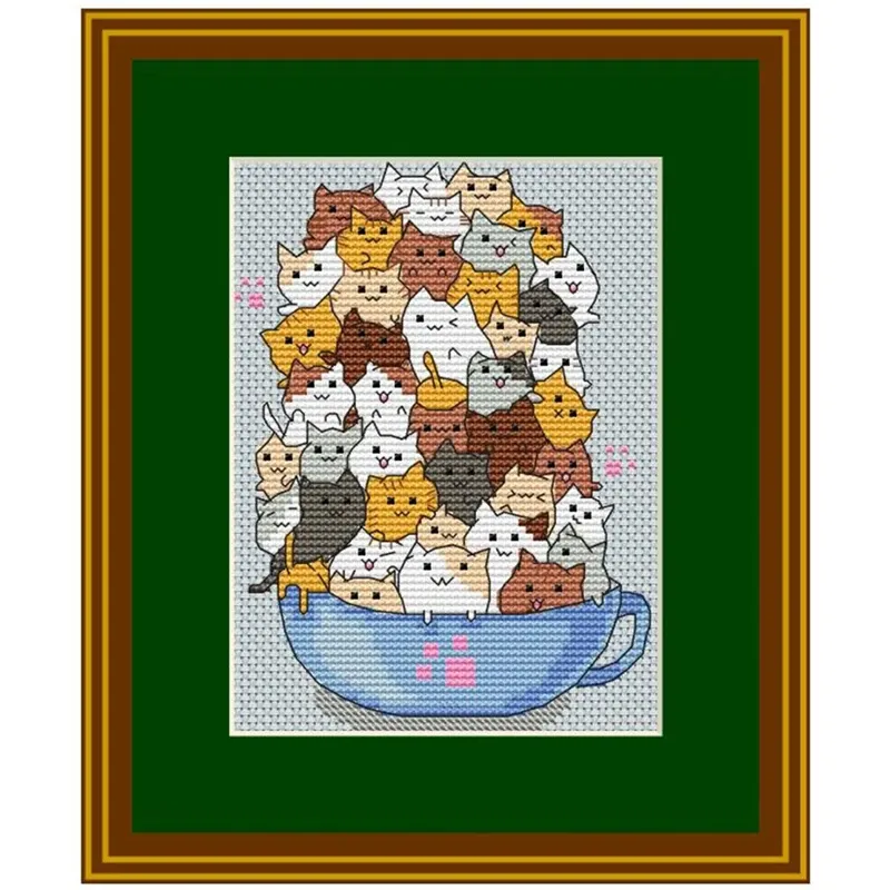 ZZ4045 voor de handwerkset niet gedrukt Cross Stich Painting Set Cross Stitch Kits Cross-Stitch Borduurset Stitch Kits Cats