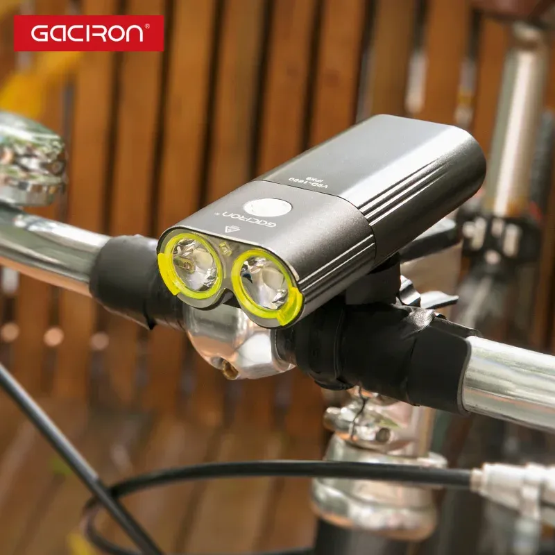 Gaciron Mountain/Speed Bicycle Feelight Front 1600 Lumens Bike Light Power Power Bike LED Implootena USB Luce di ciclismo ricaricabile