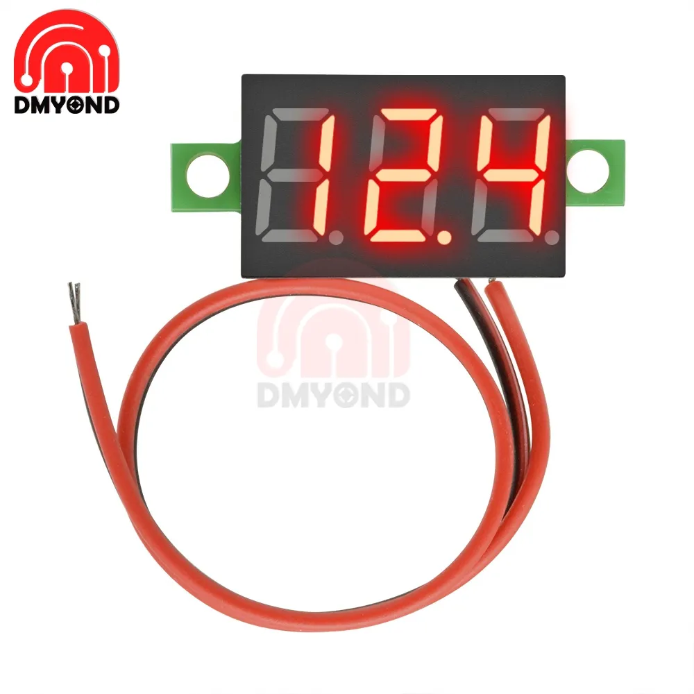 DC 12 V 0,36 Zoll 2 Draht rot blau weiß grün mini digitales LED-Anzeige-Spannungsspannungsmesser 3-Grad-Einstellungsvoltmeter