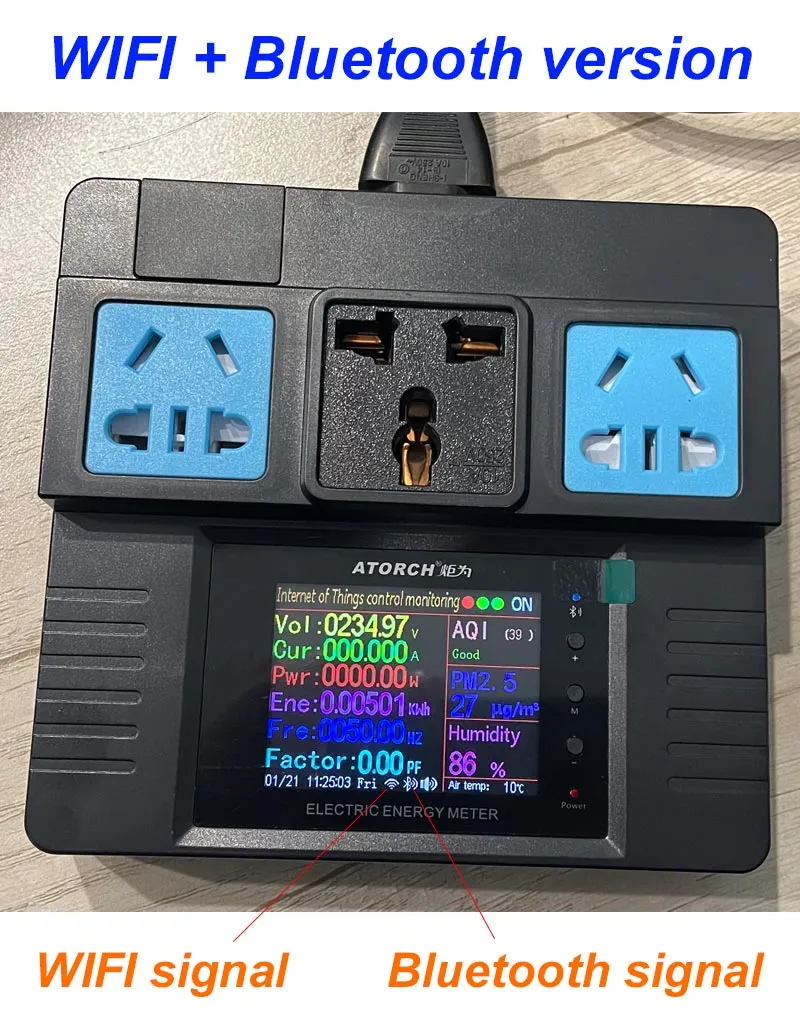 16A AC 85-265V Digital Wattmeter Energy Meter Electric Power kWh Socket ...