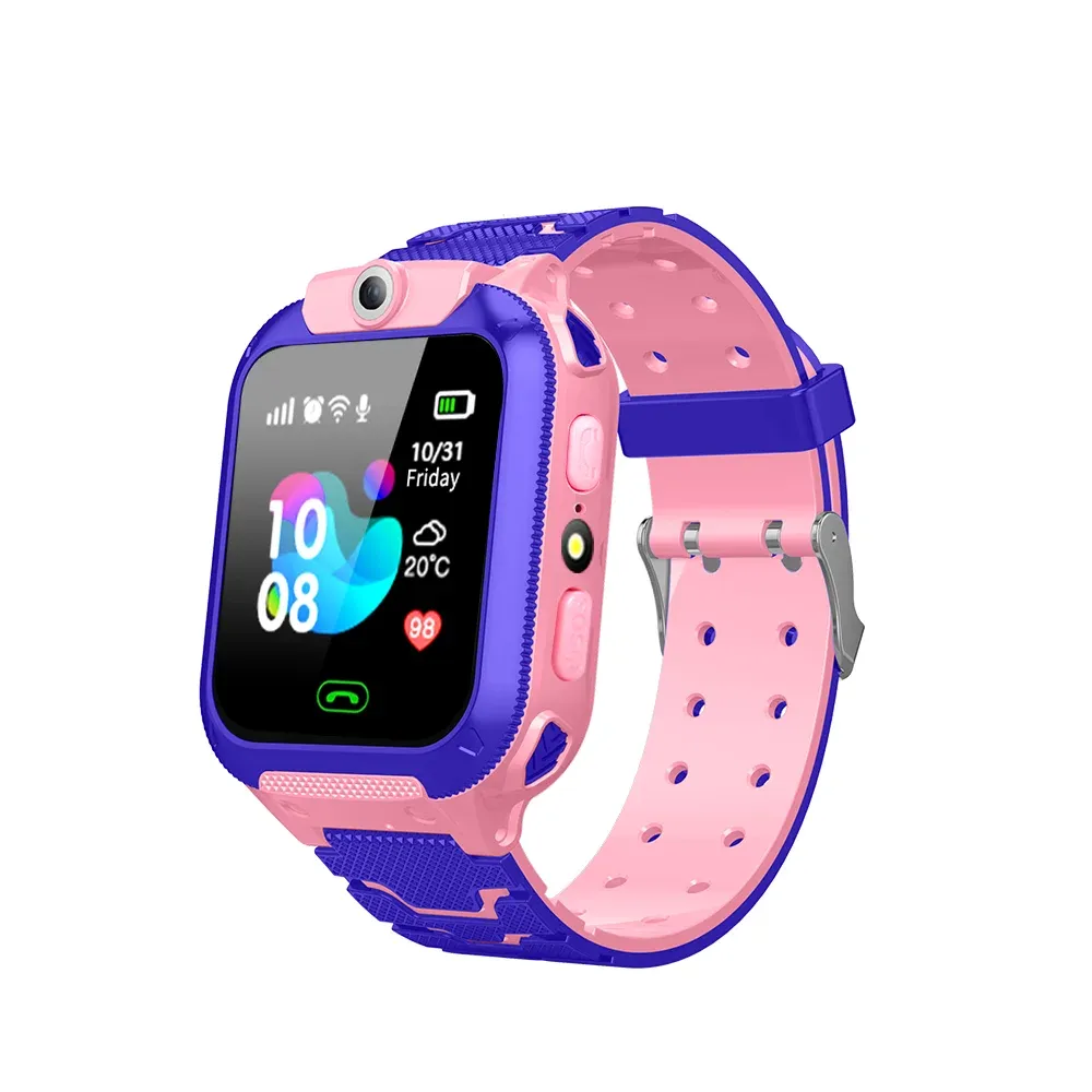 Watches Kids Smart Watch Sim Card SOS Telefonsamtal LBS Positionering Historik Fotavtryck spårning Säkerhetszon Liv Waterproof Children's Gifts