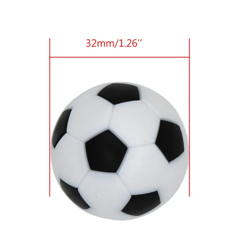6pcs 32mm Tischfußball Ersatz Kinder Indoor Games Foosball Fussball Mini Schwarz -Weiß -Ball Fußball