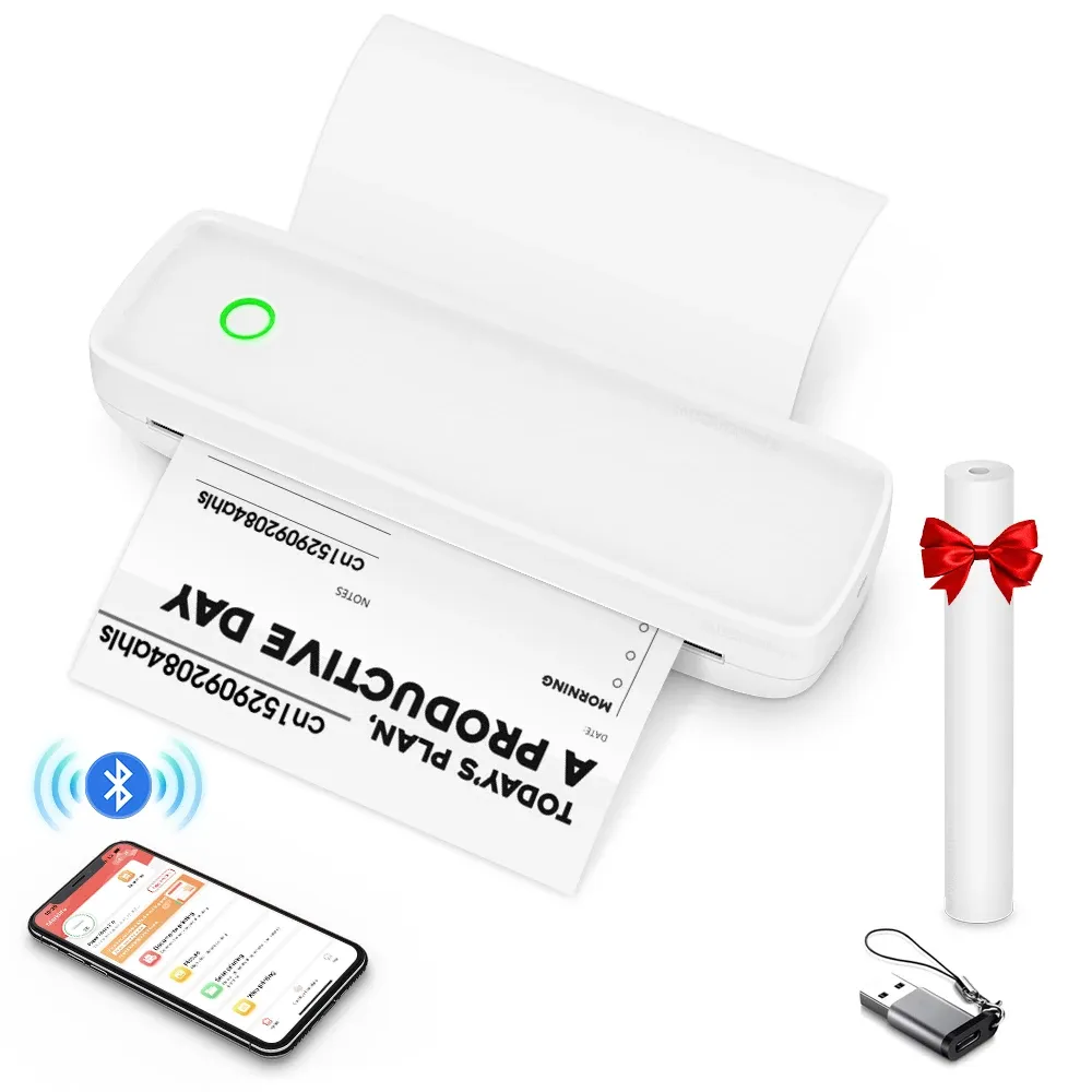 Maskin Bluetooth A4 Termisk skrivare Maskin Portabel Inkless Tattoo Stencil Printer Tattoo Transfer för endast telefon eller tatueringspapper