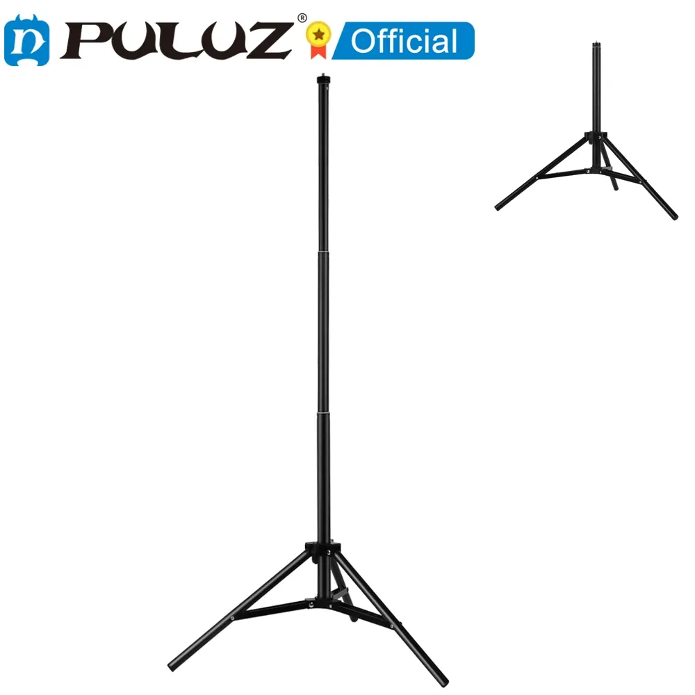 Tripodi Puluz 1,65 m di altezza Trippiede Funte Porta per vlogging Video Light Live Broadcast Kit per tablet per telefoni cellulari DV Sports telecamere