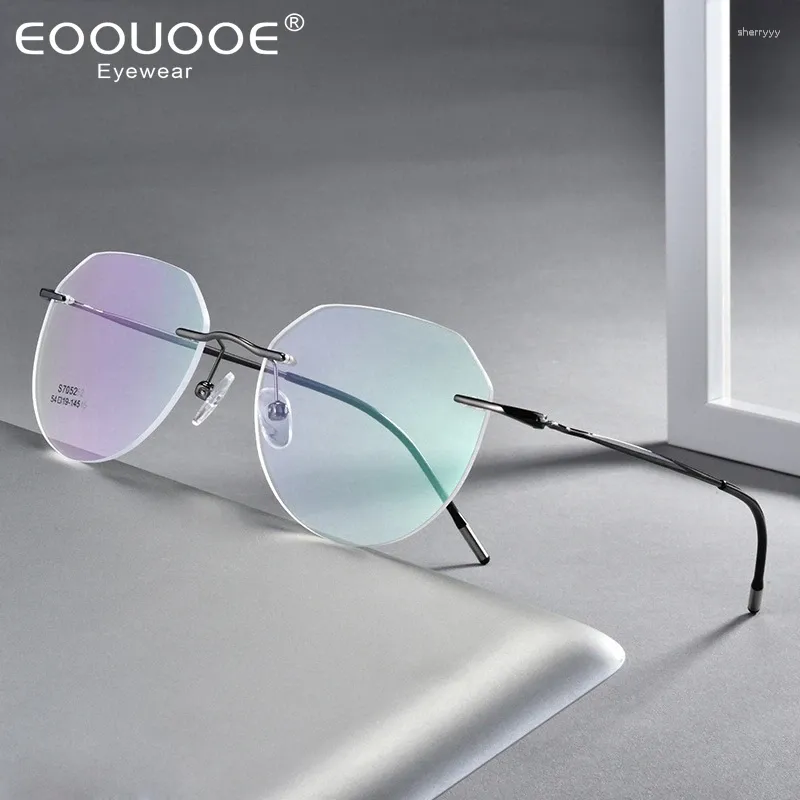 نظارة شمسية إطارات فائقة النعاء من سبيكة التيتانيوم ريمل عاهرة ، إطار مربع النظارات