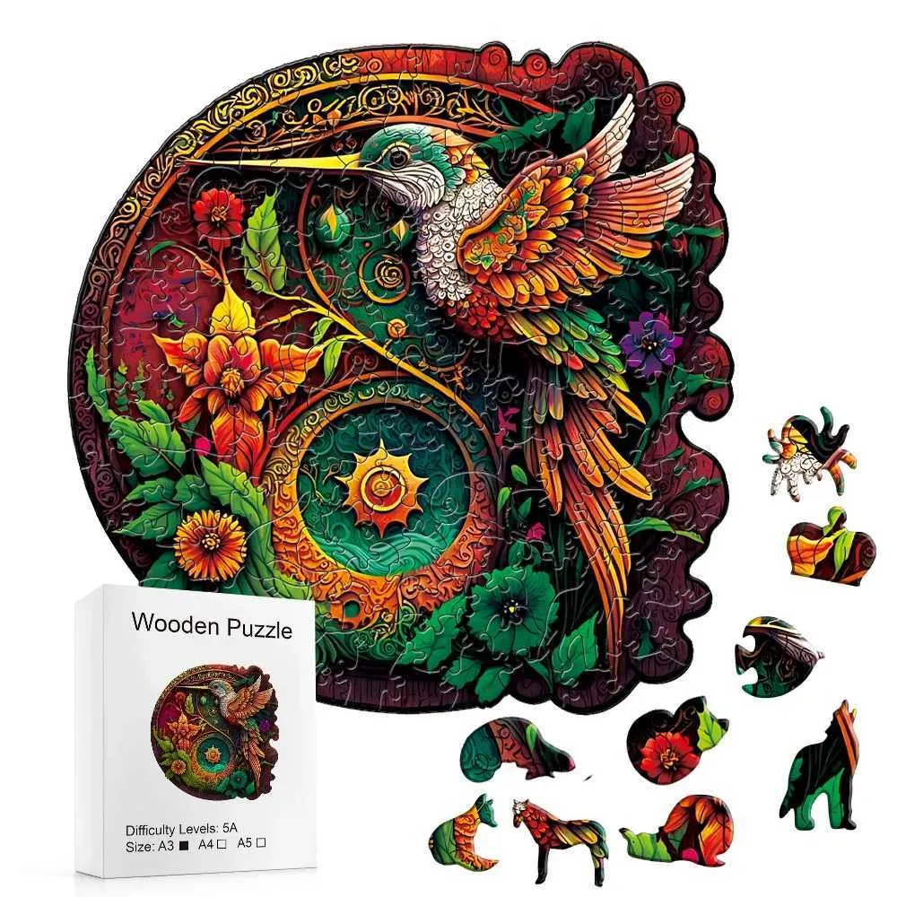 3D Wooden Animal Puzzles for Adults & Kids - DIY Crafts, Brain Teaser ...