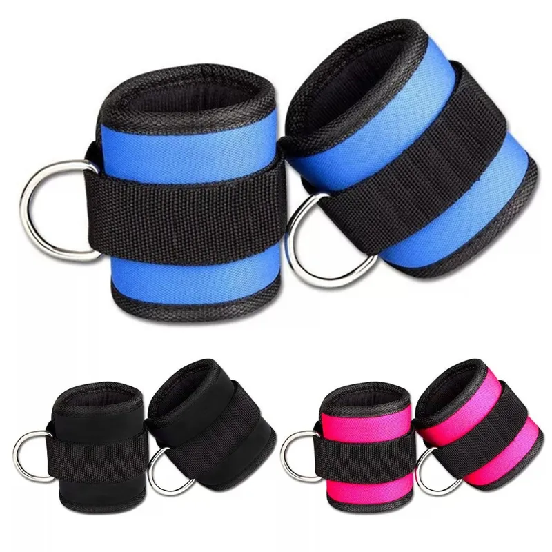 2 Sangles Cheville Rembourrées Pour Musculation - Poulie, Fitness, Noir