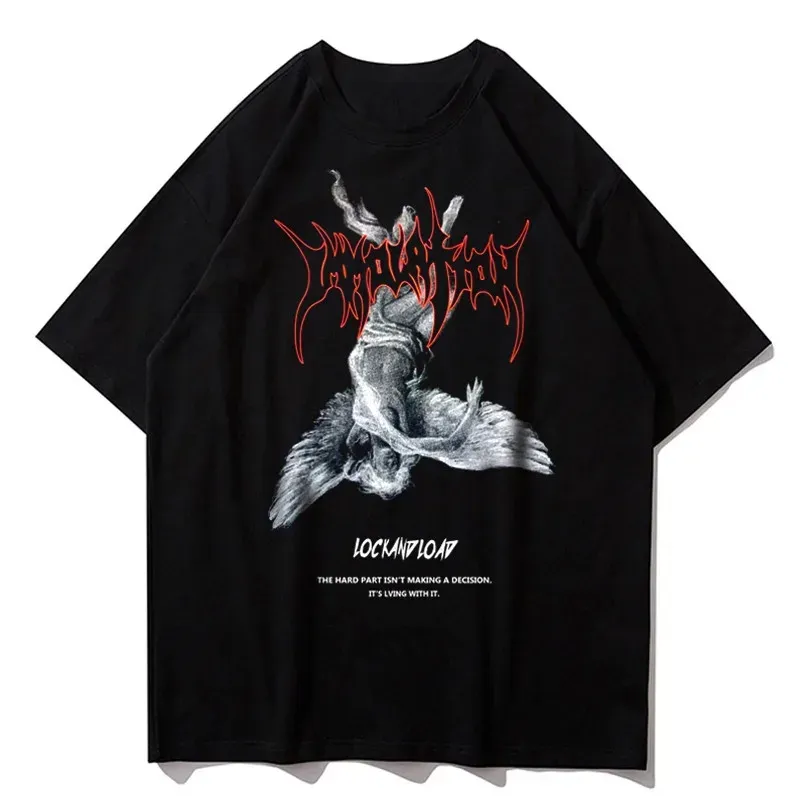 Fallen Angel Oversized Streetwear T-shirt for Men and Women