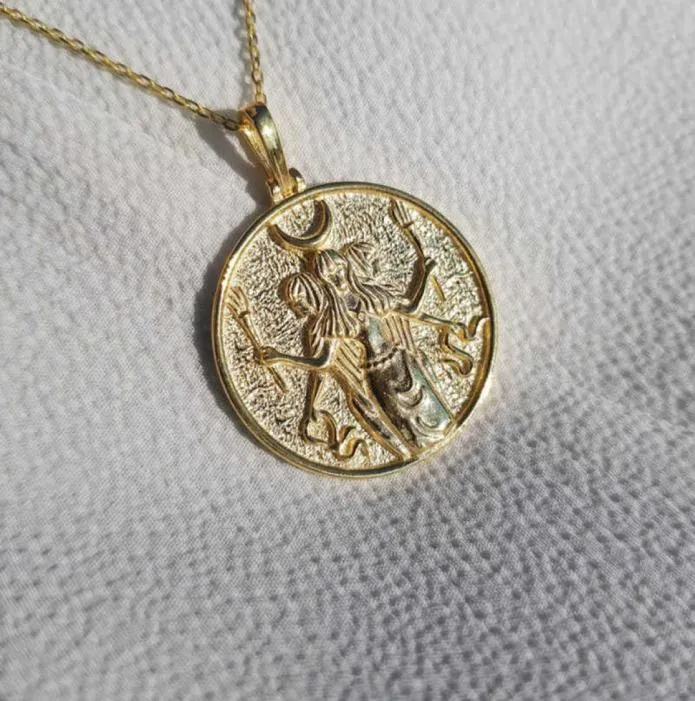 Mitologia greca collana hecate per donne in acciaio inossidabile artemis afrodite athena dea vintage gioielli9450292