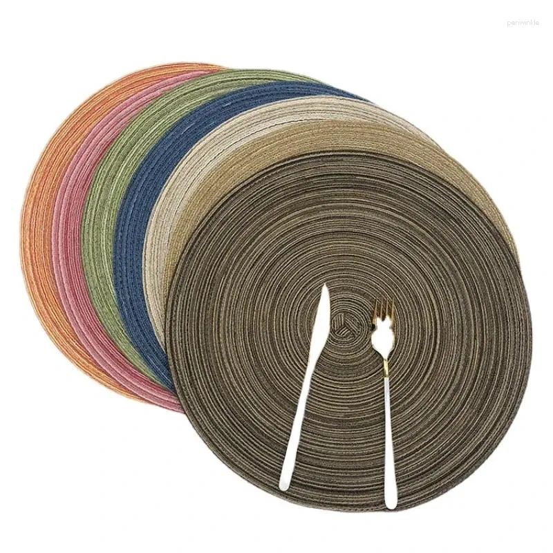 Столовые коврики круглые плетеное размещение