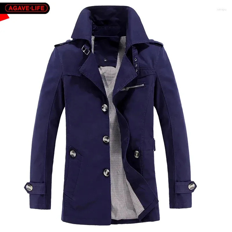 Trench Coats Business Business Casual Windbreaker Deswear Mens Mens Mid-Longle Longle Spring Automne Fashion confortable Breakers Breakers Outdoor Men