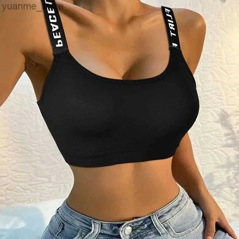 Yoga Tenues Elastic Sports Bra Suspender Top Womens Sports Bra sans anneau en acier absorption Séchante rapide Séchante confortable à la mode sous-vêtements Y240410