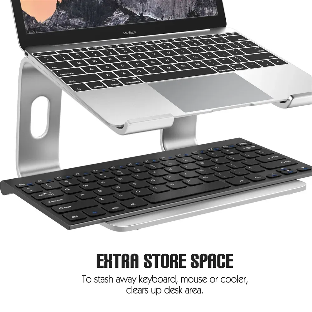 Stand Laptop Stand Aluminium Computer Riser Löstagbara metall bärbara datorer Hiss PC Kylmontering Stödja upp till 15,6 tum anteckningsbok