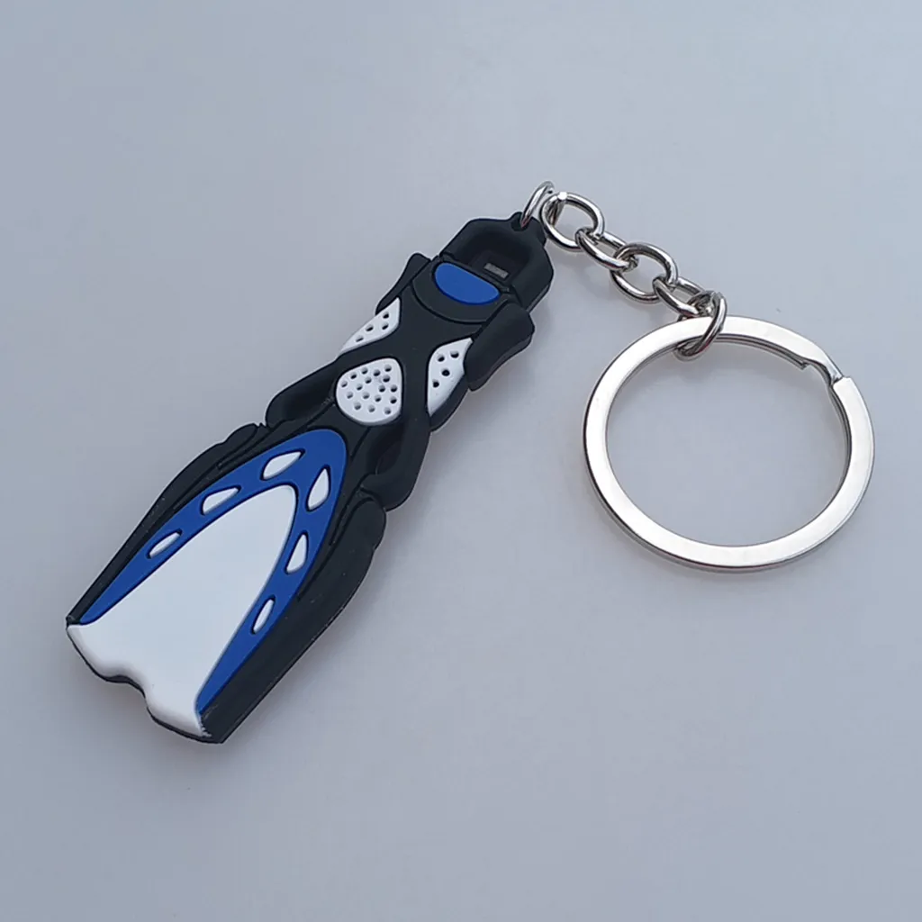 Scuba Flipper Key Chain Dive Fins Keychain Key Ring Holder Scuba Dive Flipper Keychain Keyring for Boat Tote Bag 