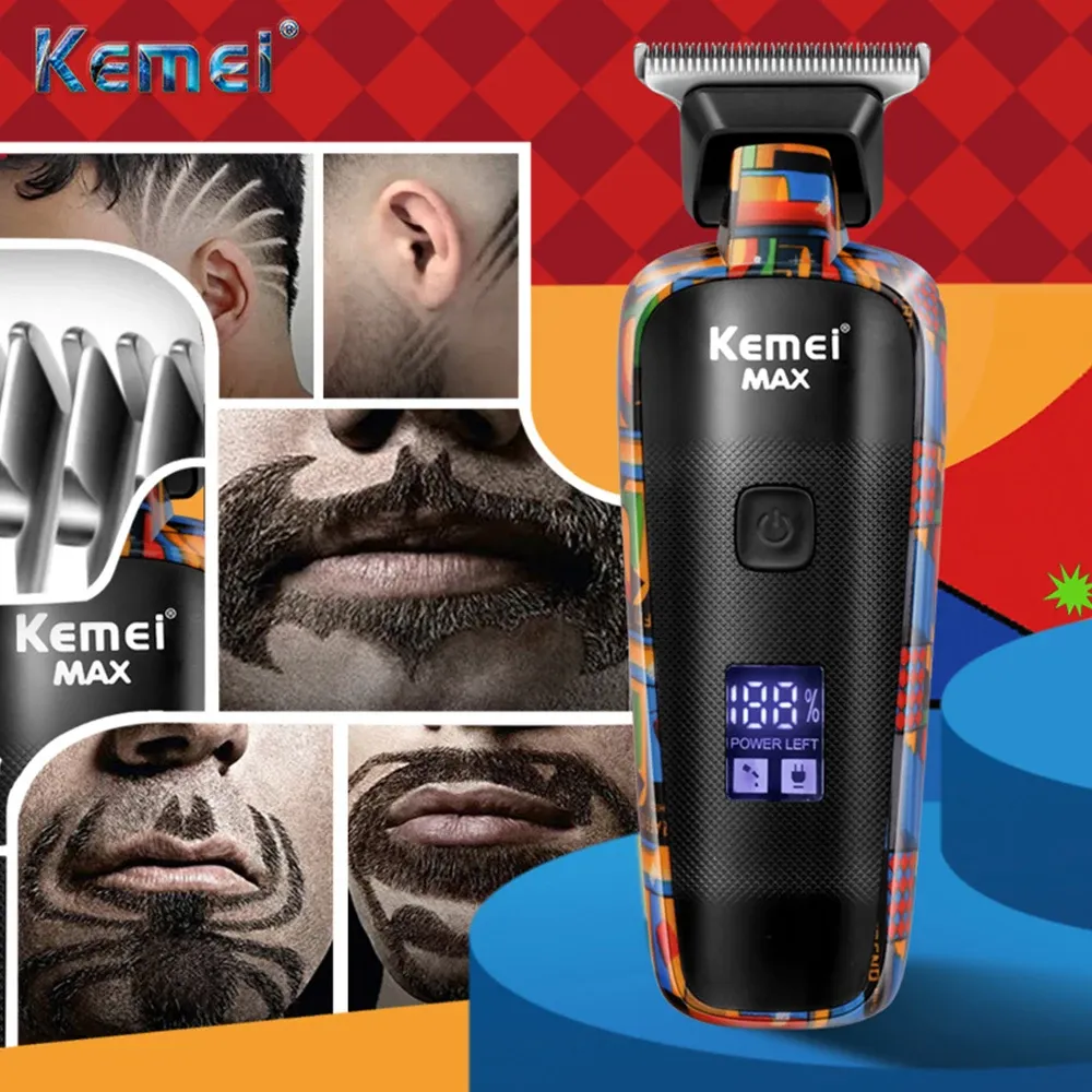Trimmer Kemei Hår Trimmer för män Beard Trimer Professional Hair Clipper Elekt Electr Razor Hair Cutting Machine Haircut Electr Shaver