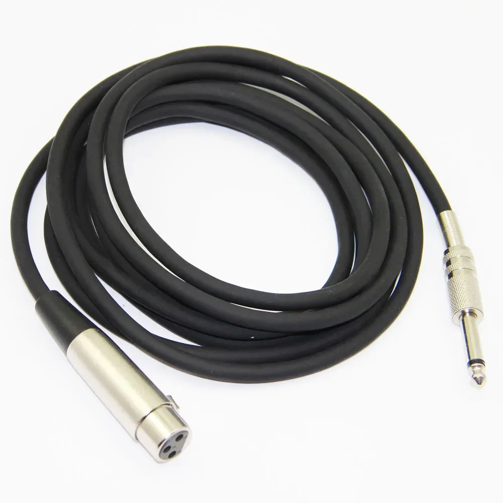 lballist 1/4''Jack 6.35mm Male to XLR Female Cable Foil+Braided Shielded OFC For Microphone