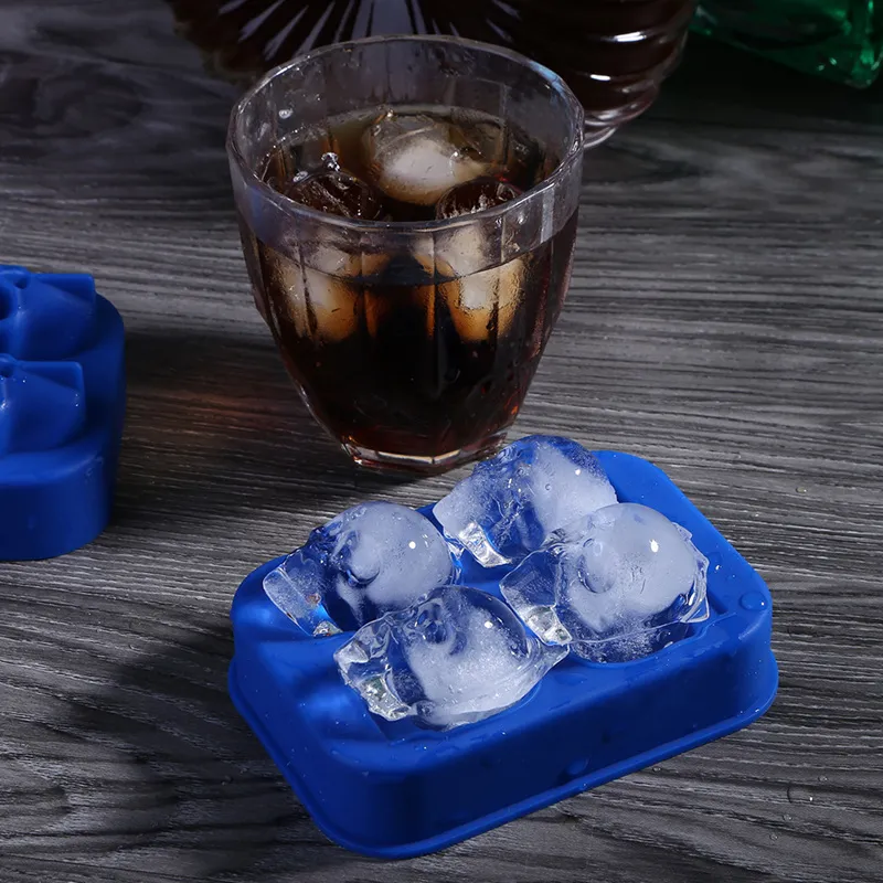 3D Skull Ice Silicone Mold Maker Ice Cube Tray Pudding Mold Cake Candy Mold Bar Party Cool Wine Glass Kök Diy Accessory