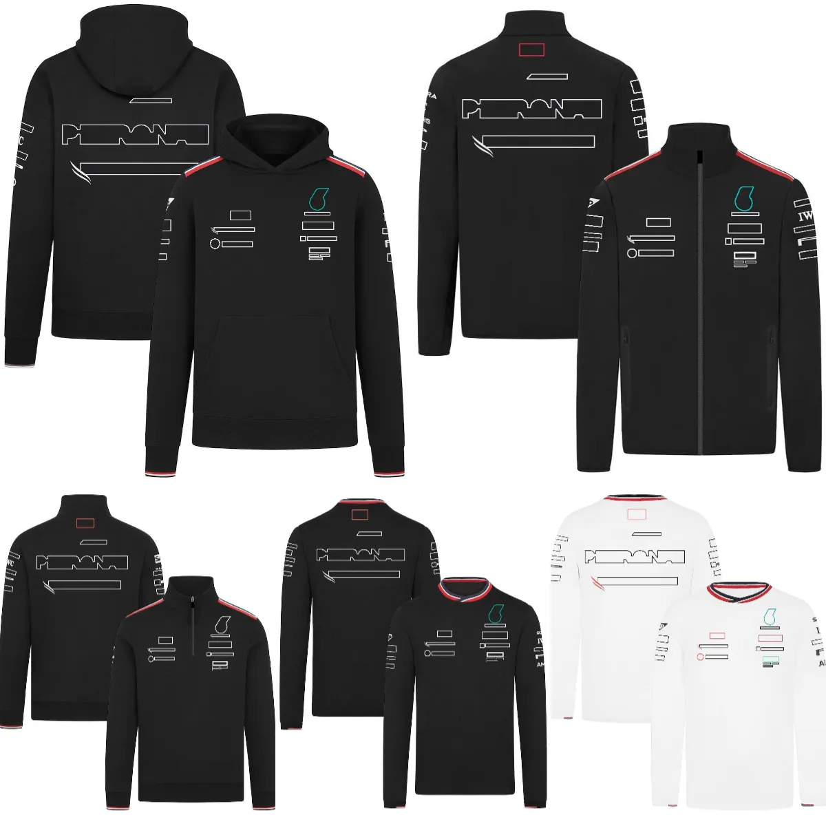 F1 2024 Team Hoodie Formula 1 Racing Nuova stagione con cappuccio con felpa con cappuccio con cappuccio da uomo Black Spring Autumn Fans 1/4 Pullover Zip Pullover