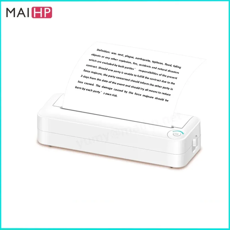 Imprimantes Wireless Bluetooth A4 Paper sans papier et sans encre Thermal Business Document Test Paper Homework Mini Printer Printer