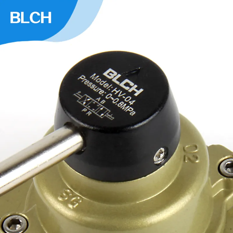 BLCH manuel Valve Cylindre Interrupteur Spanner Vanne directionnelle HV Vanne rotative à 4 voies 1/4 "3/8 1/2" BSPT PNEUMATIQUE VALVES DE LEVER MAIN