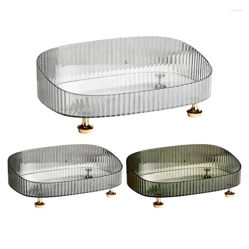 Förvaringslådor Badrumsbänkarrangör Lätt lyxig hudvård kosmetisk transparent oval designförsörjning för hemmet